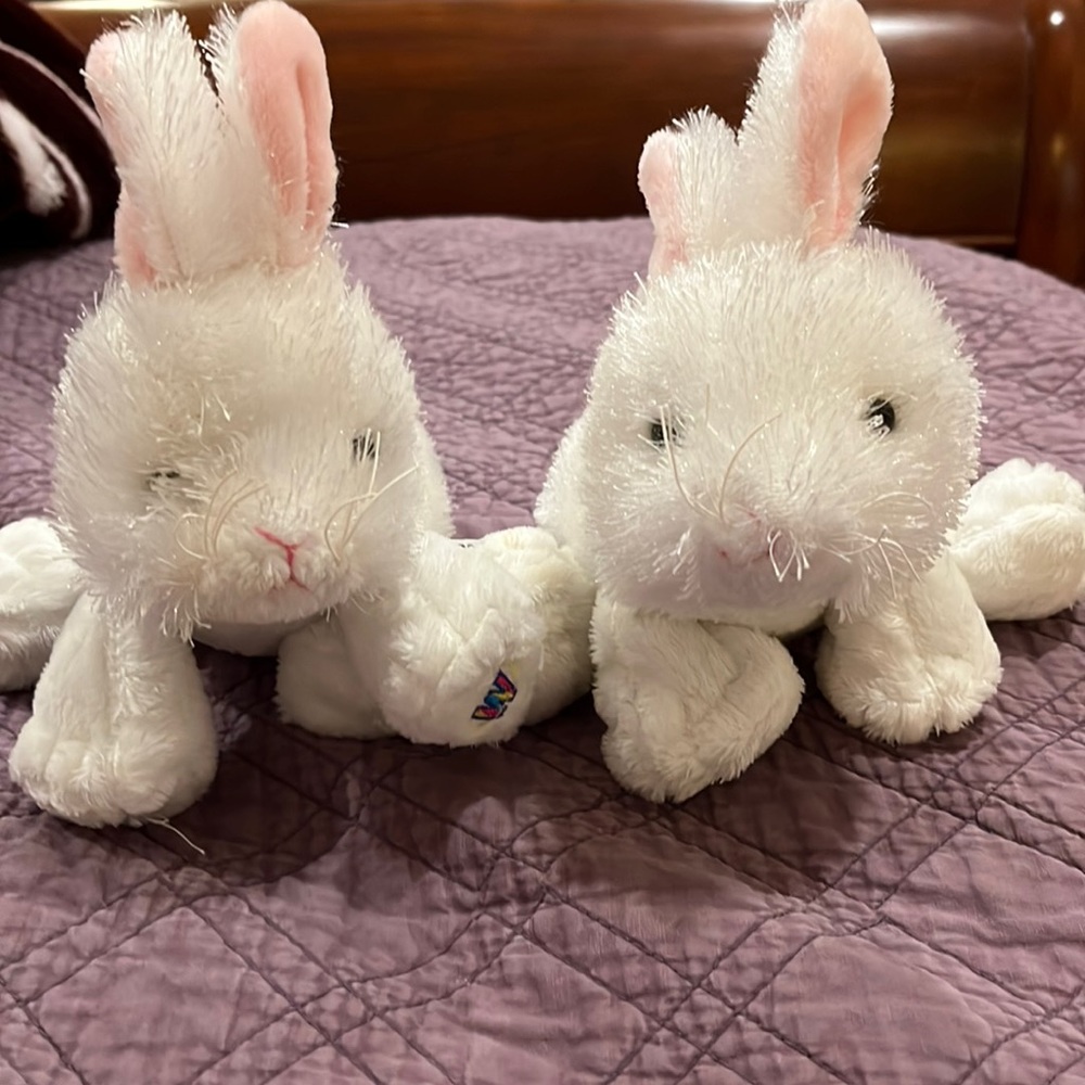 LilKinz white Webkinz Rabbit Pair